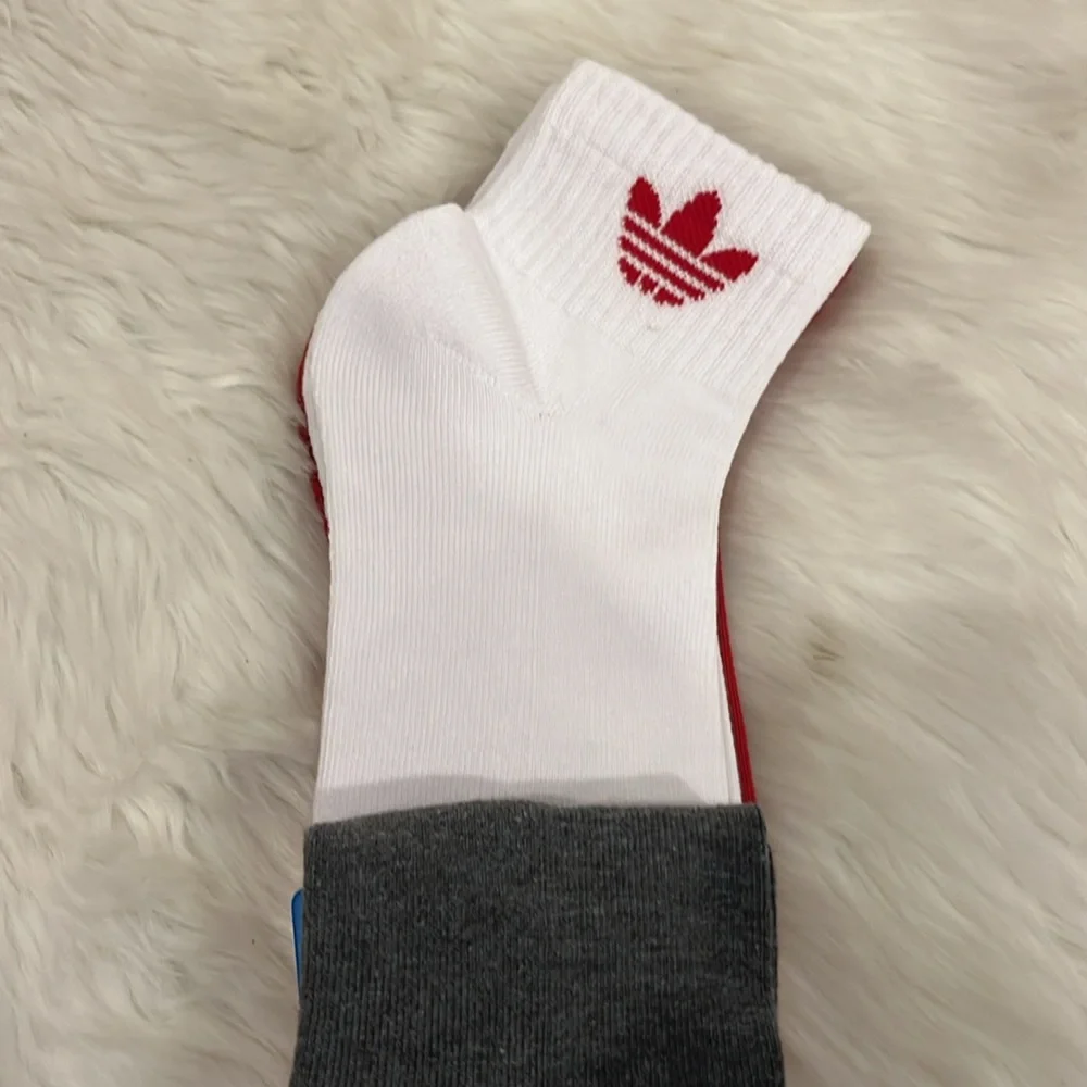 Adidas Multicolor Set of 3  Men’s Socks Trefoil Quarter Size 6-12 New